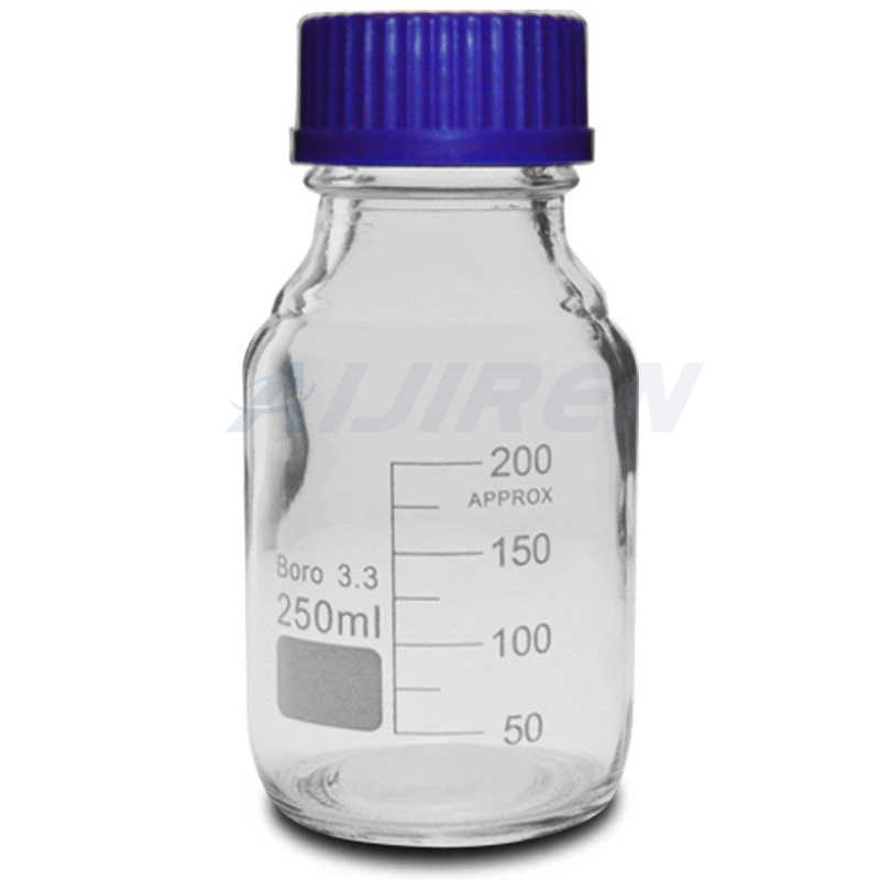 screw mouth transparent glass sample clear reagent bottle